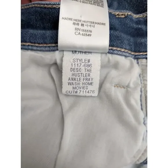 mother the hustler ankle frayed jeans in home movies - flawed - Picture 10 of 16